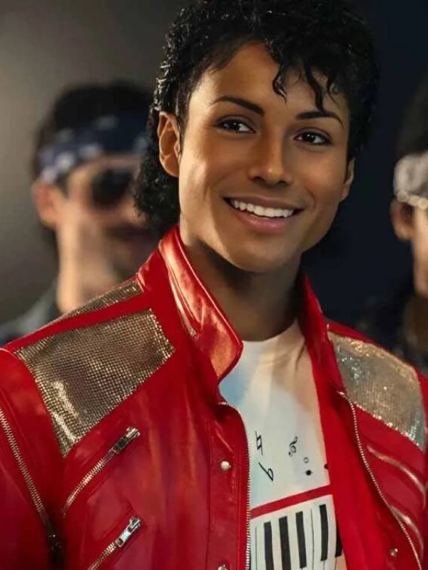 Michael Jaafar Jackson Beat It Red Leather Jacket