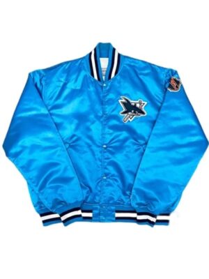 Shop Now NHL San Jose Sharks Blue Starter Bomber Jacket