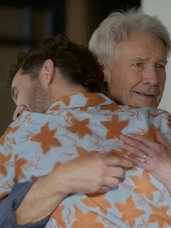 Shrinking Season 03 Michael Urie Orange Floral Cotton Shirt