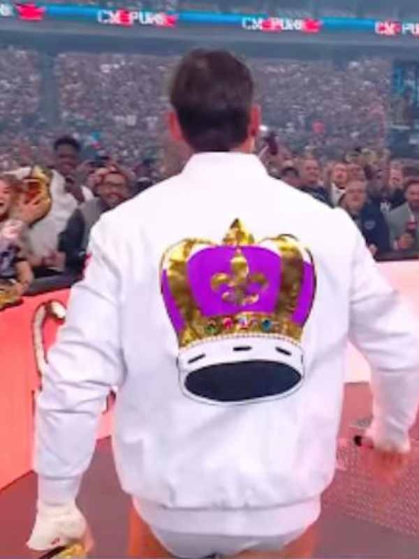 WWE CM Punk WrestleMania 42 White Bomber Jacket