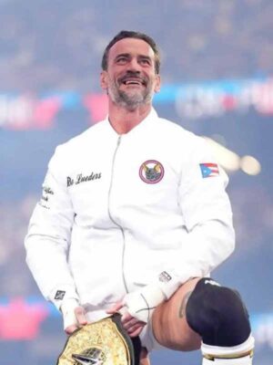 WrestleMania 42 CM Punk White Bomber Jacket