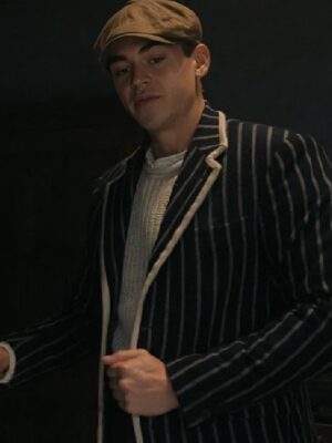 2026 Young Sherlock Hero Fiennes Tiffin Striped Blazer