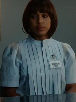 Imperfect Women S1 Kerry Washington Blue Pleated Shirt