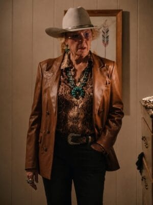 2026 Dutton Ranch Annette Bening Brown Leather Blazer