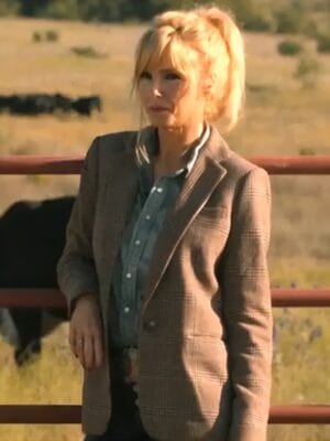 2026 Dutton Ranch Kelly Reilly Brown Checkered Blazer