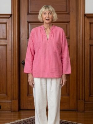 2026 The Four Seasons Kerri Kenney Pink Striped Shirt
