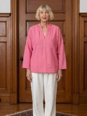2026 The Four Seasons Kerri Kenney Pink Striped Shirt