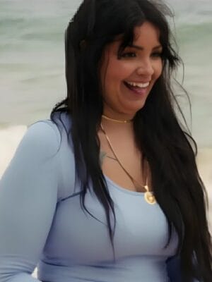 90 Day Hunt For Love Scoop Neck Light Blue Shirt