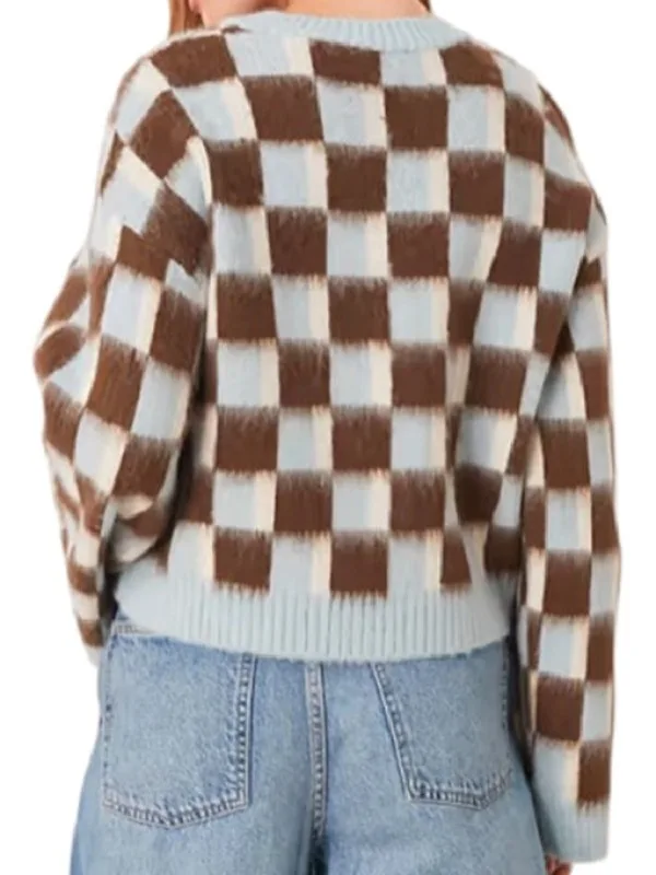 Allie Aylott TV Series Tip Toe S01 Colorblock White & Brown Sweater