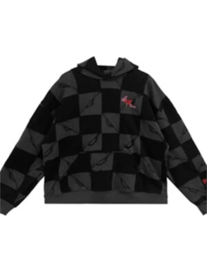 Anti Promo 99 Eyes Pullover Checkbox Hoodie-Grey & Black