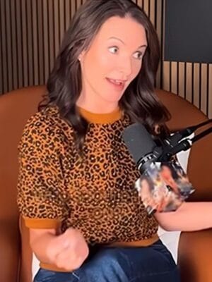 Are You a Charlotte_ Podcast Kristin Davis Leopard Print Sweater