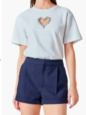 Beyond the Gates Samantha Richardson Heart Cutout White Top