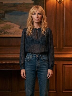Dutton Ranch Beth Dutton Navy Dotted Blouse