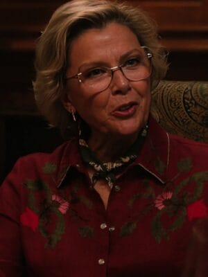 Dutton Ranch S01 Annette Bening Red Floral Embroidered Shirt