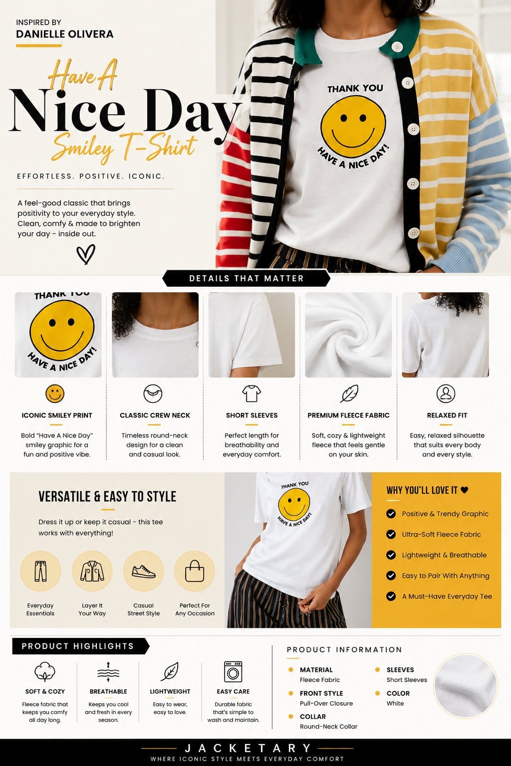 In The City S01 Danielle Olivera Have A Nice Day Smiley T-Shirt