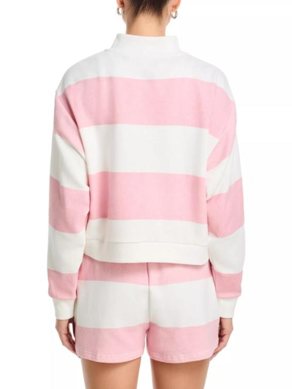 Kate Tv-Series The Four Seasons 2026 Tina Fey Pink & White Striped Half Zip Sweatshirt
