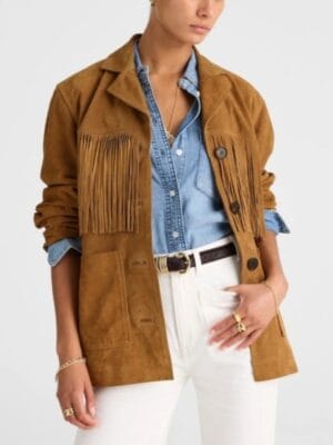 Marshals 2026 Ellyn Jameson Brown Suede Fringed Jacket