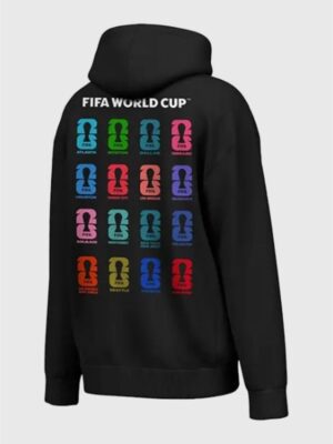 Recreated – FIFA World Cup 2026 Host City Emblems Black Graphic Hoodie