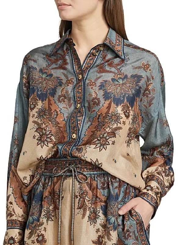 S01 Dutton Ranch Annette Bening Silk Shirt
