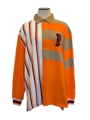 S01 Not Suitable For Work Abby Chilukuri Striped Multicolor Polo Shirt