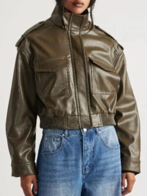 S01 Off Campus Julia Sarah Stone Brown Leather Jacket