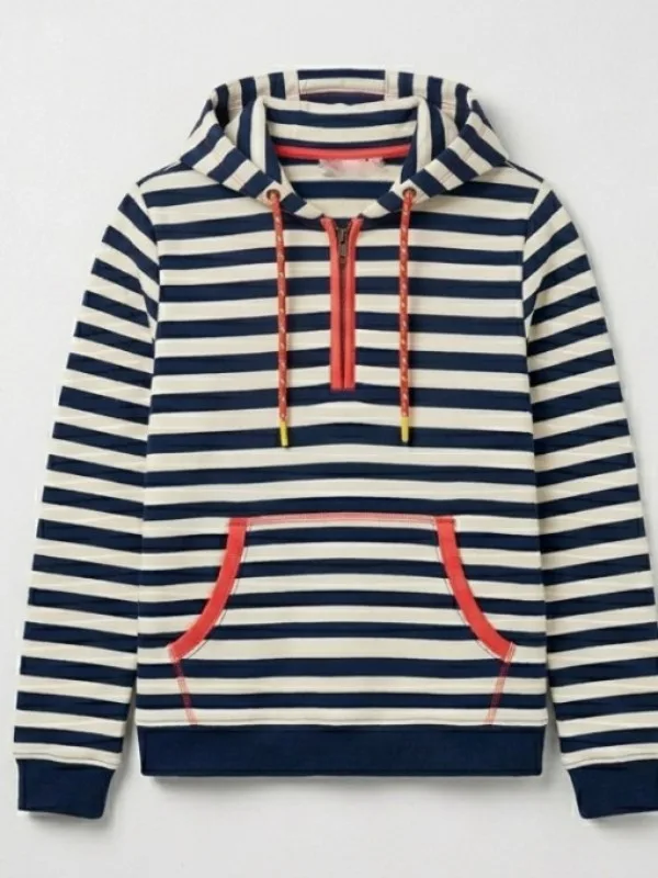 S02 Kate Tv-Series The Four Seasons Tina Fey V-Neck Half Zip Striped Hoodie
