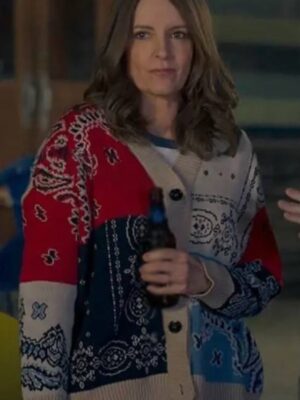 S02 The Four Seasons Tina Fey Catskills Patchwork Cardigan
