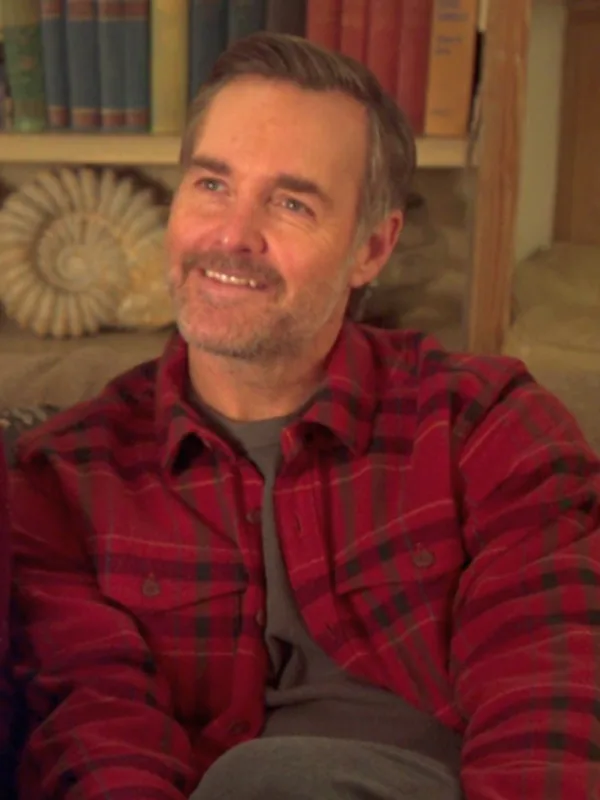 S02 The Four Seasons Will Forte Red Plaid Shirt