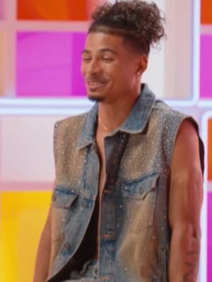 S08 Love Island USA Sincere Rhea Embellished Denim Vest