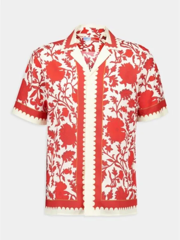 S3 Perfect Match Nick Lachey Floral Print Shirt-Red