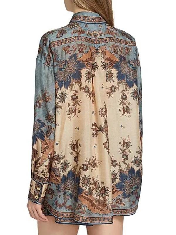 TV Series Dutton Ranch 2026 Beulah Jackson Silk Western Print Shirt