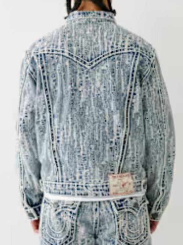 TV-Series Euphoria Season 03 Distressed Rope Stitch Trucker Denim Jacket