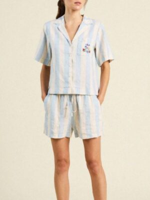 The Four Seasons S02 Tina Fey Blue Striped Pajamas