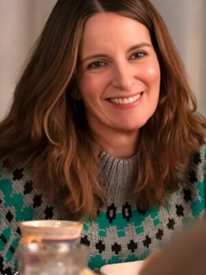 The Four Seasons Tina Fey Grey & Green Fair Isle Sweater