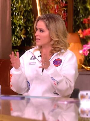 The View Sara Haines Knicks Half Zip Jacket