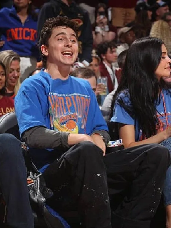 Timothee Chalamet New York Knicks v Cleveland Cavaliers Shirt-Blue