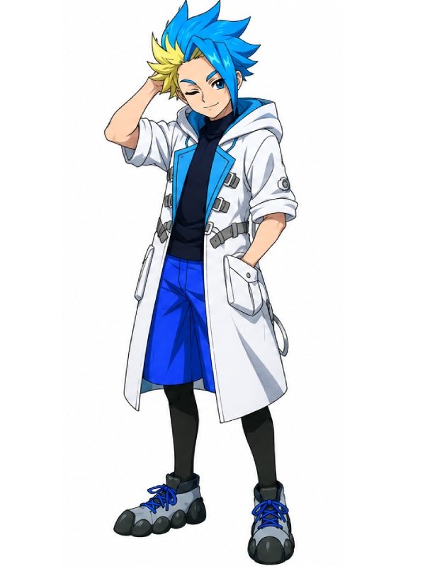 Jaxon Cross Beyblade X White Trench Coat