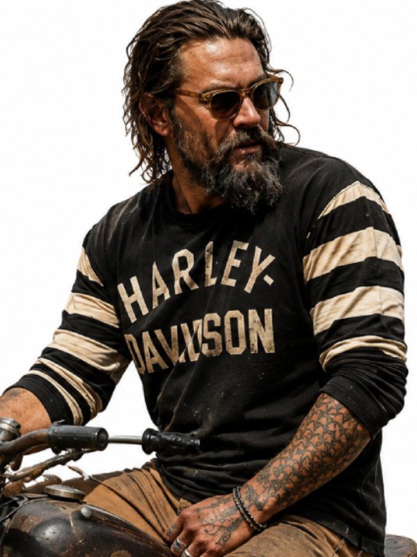 On the Roam Jason Momoa Striped Sleeve Sweatshirt