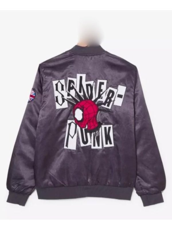 Shop Spider Man New London Grey Bomber Jacket