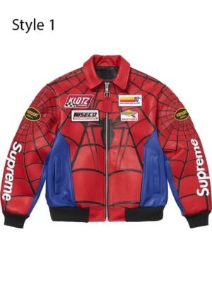 Spider Man Leather Jacket Inspired By Supreme