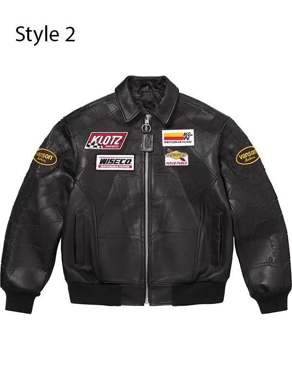 Spider Man Leather Jacket Inspired By Supreme Black