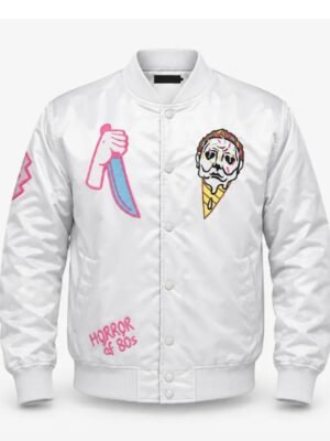 Michael Myers Ice Scream Cone Satin Bomber Jacket